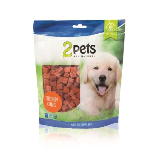 2pets Dogsnack Chicken Cubes 400 g