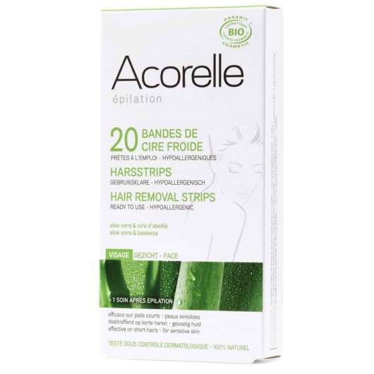 Acorelle Organic Cold Wax Strips for Face x20