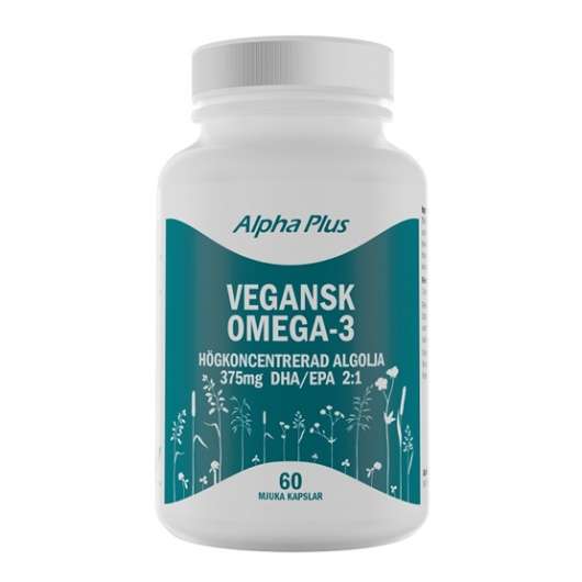 Alpha Plus Vegansk Omega 3 (Algolja) 60 mjuka kapslar
