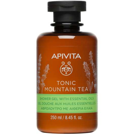 APIVITA Tonic Mountain Tea Shower Gel with Essential Oils with Mountai