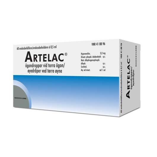 Artelac ögondroppar, lösning i endosbehållare, 0,5 ml 60 st