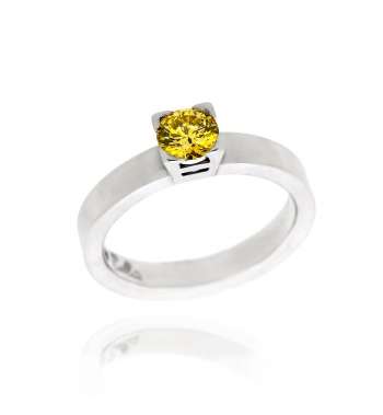 Ateljé TeBoon Lily Canary Ring 18 K Vitguld Med 0,50 ct Canary Diamant