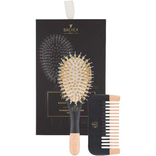BACHCA Men Kit Brush Boar and Nylon small size + wooden comb