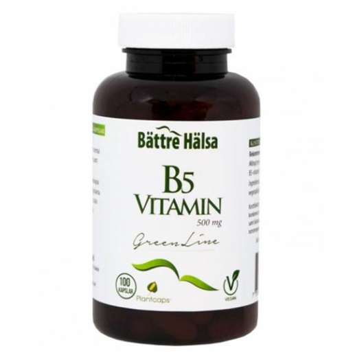 Bättre Hälsa B5 Vitamin Green Line 500 mg 100 kapslar