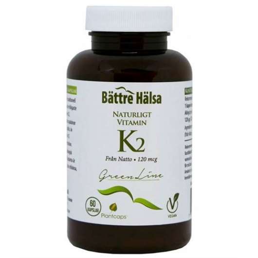 Bättre Hälsa K2-Vitamin Green Line 120 mcg 60 kapslar