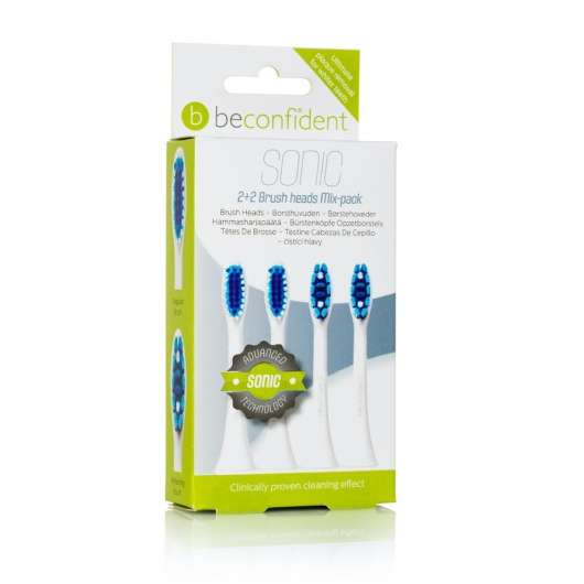 Beconfident Sonic Toothbrush heads Mix-pack Regular/Whitening White