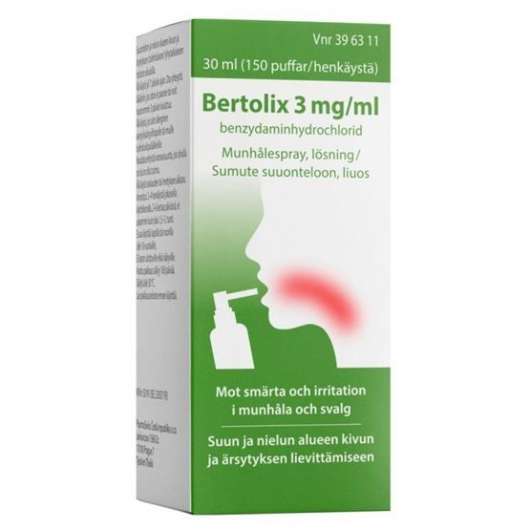 Bertolix munhålespray 3 mg/ml 150 puff(ar)