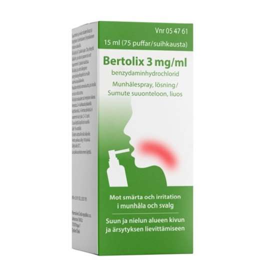 Bertolix munhålespray 3 mg/ml 75 puff(ar)