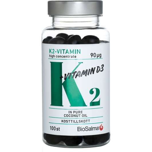 BioSalma K2 90µg + D3-vitamin 25µg 100 kapslar