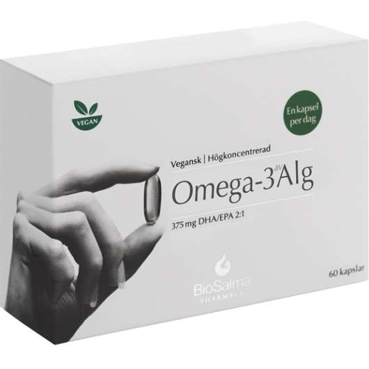 BioSalma Omega-3 av Alg 375 mg DHA/EPA 60 kapslar