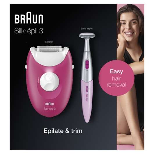 Braun Silk-Epil 3 & Bikini Trimmer SE3/420 Ruby