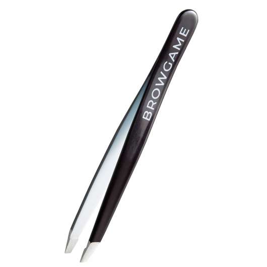 Browgame Cosmetics Signature Tweezer Slanted Black & White