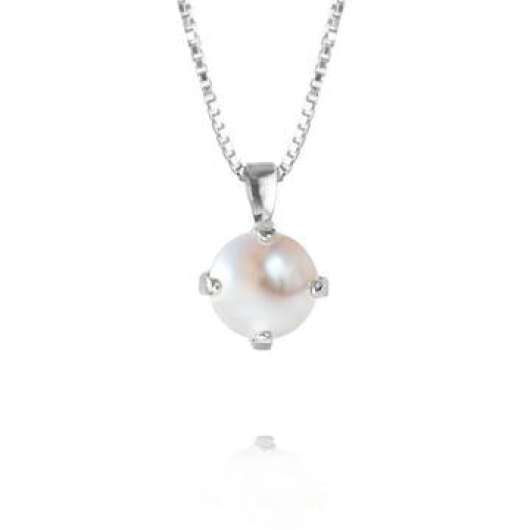 Caroline Svedbom Classic Petite Necklace Rhodium Pearl