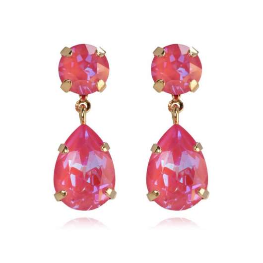 Caroline Svedbom Mini Drop Earring Gold Lotus Pink Delite