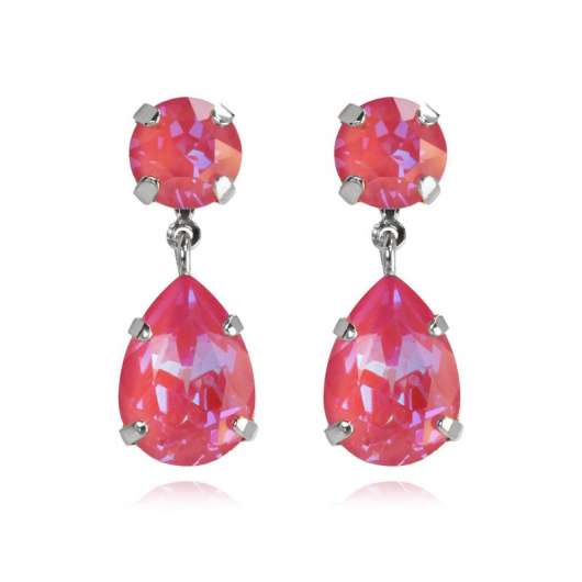 Caroline Svedbom Mini Drop Earring Rhodium Lotus Pink Delite