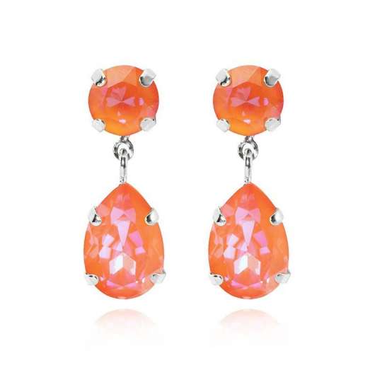 Caroline Svedbom Mini Drop Earring Rhodium Orange Glow Delite