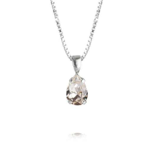 Caroline Svedbom Petite Drop Necklace Rhodium Crystal