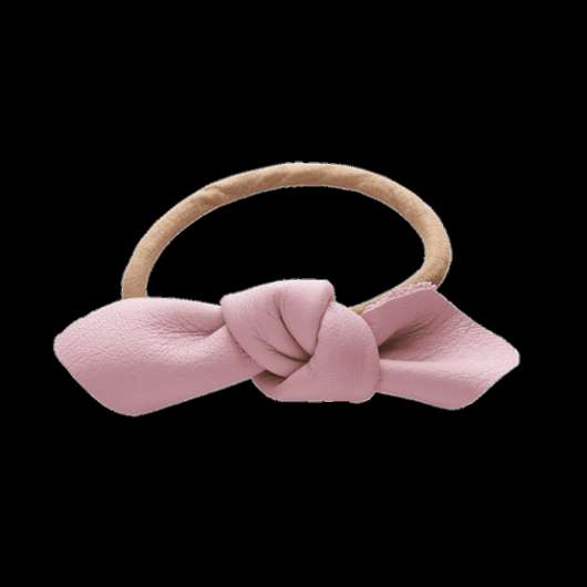 Corinne Leather Bow Small Pink