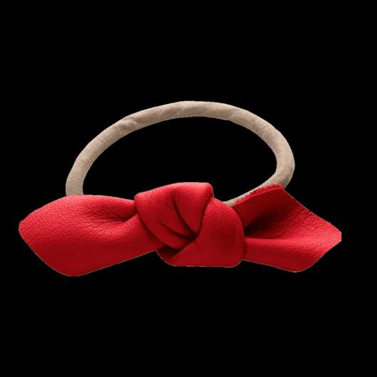 Corinne Leather Bow Small Strawberry Red