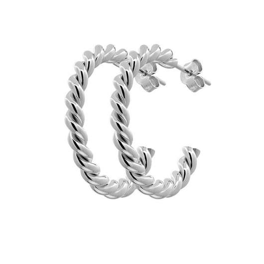 CU Jewellery Two Twinned Hoop Ear Silver