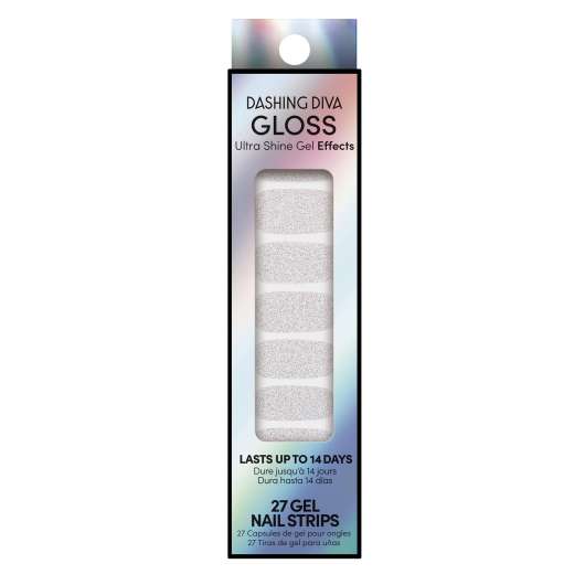 Dashing Diva Gloss Color Gel Nail Strips Silver Powder