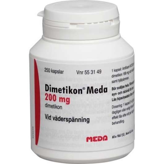 Dimetikon Meda, kapsel, mjuk 200 mg 250 st