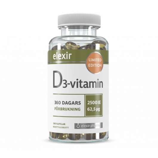 Elexir Pharma Elexir D3-vitamin 2500 IE 360 kapslar