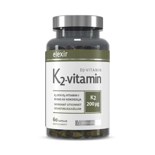 Elexir Pharma Elexir K2-vitamin D3-vitamin 60 kapslar