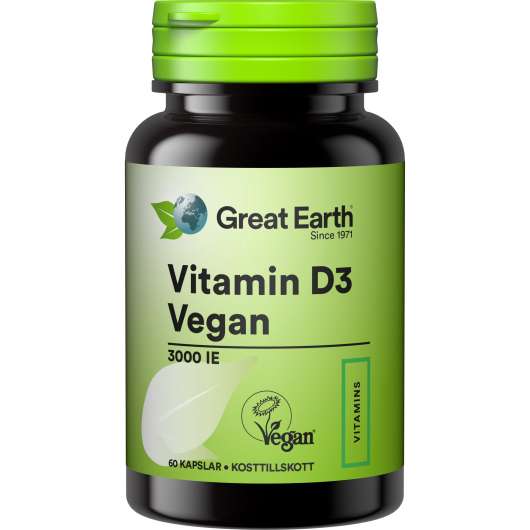 Great Earth Vitamin D3 Vegan 800 I.E 60 kap