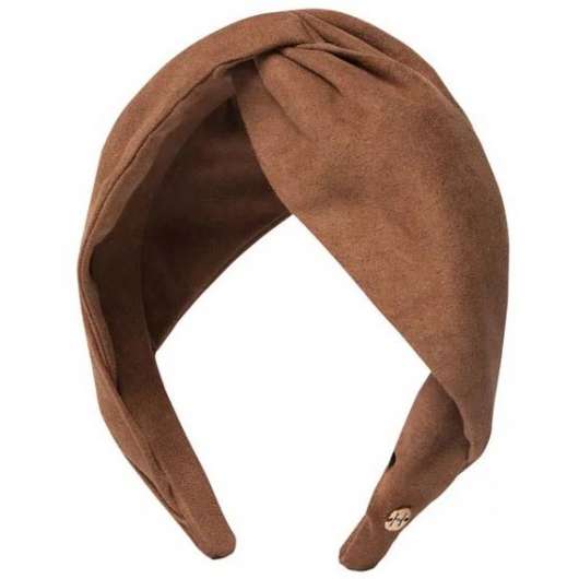 Hermine Hold  Suede Knot Head Band Brown
