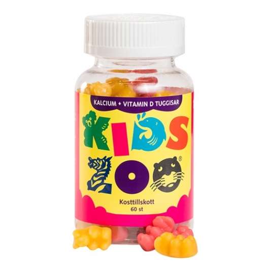 KidsZoo Kalcium+ Vitamin D 60 tuggtabletter björnar